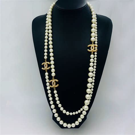 chanel pearl becklace|chanel pearl necklace vintage.